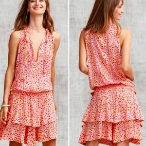 Poupette St Barth Amora printed sleeveless layered mini dress size small
